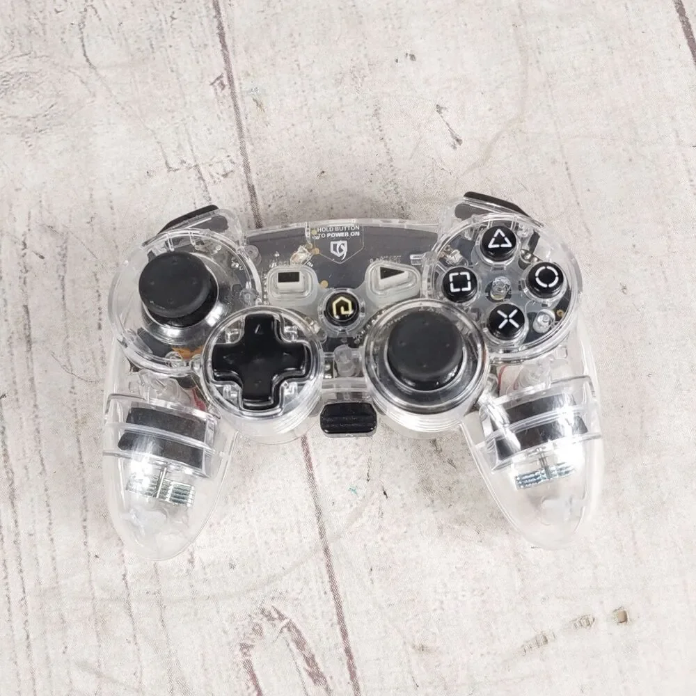 PDP Afterglow Wireless Controller PS3 PlayStation 3 Clear Gamepad W/Dongle USED